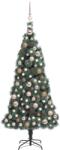 vidaXL Brad de Crăciun artificial LED-uri&globuri verde 120 cm PVC&PE (3077874)