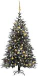 vidaXL Brad Crăciun artificial cu LED, globuri, zăpadă, 180 cm, PVC&PE (3077833)
