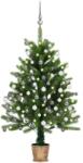 vidaXL Brad de Crăciun artificial LED-uri&globuri, verde, 90 cm (3077724)
