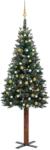 vidaXL Set pom Crăciun subțire, LED-uri&globuri, verde, 180 cm (3077816)