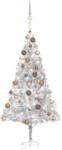 vidaXL Brad de Crăciun artificial cu LED/globuri argintiu 180 cm PET (3077610)