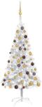 vidaXL Brad de Crăciun artificial cu LED/globuri argintiu 150 cm PET (3077523)