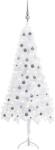 vidaXL Set pom Crăciun artificial colț, LED&globuri alb 240 cm, PVC (3077971)