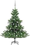 vidaXL Pom Crăciun artificial brad Nordmann LED&globuri verde, 120 cm (3077730)