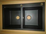 Kevmil VIVIEN gránit mosogató fekete, (78 x 50 cm) (VIVIENA) - bestewood