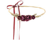 PartyDeco Bentiță cu flori roșu închis