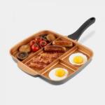 vonshef Tigaie Grill 4 in 1 VonShef 9000039, Antiaderenta, Interior Cupru, compatibila pe plita cu inducÈ›ie