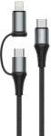 Dudao Cablu Incarcare & Date USB-C la USB-C Dudao - Power Delivery (60W), Adaptor Lightning (18W) 1 m (L20)