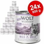 Wolf of Wilderness 24x800g Little Wolf of Wilderness Wild Hills Junior kutyatáp - Kacsa & borjú