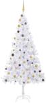 vidaXL Brad Crăciun artificial cu LED-uri& globuri, 210 cm, 910 ramuri (3077495)