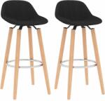 vidaXL Scaune de bar, 2 buc. , negru, material textil (289383)