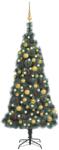 vidaXL Brad de Crăciun artificial LED-uri&globuri verde 120 cm PVC&PE (3077826)