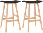 vidaXL Scaune de bar, 2 buc. , negru, material textil (289393)