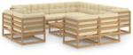 vidaXL Set mobilier grădină&perne 12 piese maro miere lemn masiv pin (3077002)