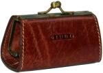 Giudi klasszikus stílusú barna bőr pénztárca 9 cm × 5 cm (G-6459V-02)