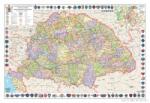 Stiefel A Magyar Szent Korona országai térképe jelenleg Mo. határral fémléces iskolai történelmi falitérkép (878807FL)