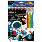 DERFORM Bársony színező, 4 db filctollal, galaxy, Kidea (DFM-KVCKA)