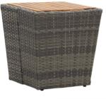 vidaXL Masă de ceai gri 41, 5x41, 5x43 cm poliratan lemn masiv acacia (46198)