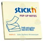 Hopax Notes adeziv 76x76 mm, 100 file, Stick'n Pop-up - galben pastel (HO-21395)