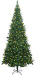 vidaXL Brad de Crăciun artificial cu LED-uri, verde, 240 cm, L (3077405)