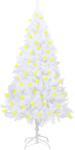 vidaXL Brad de Crăciun artificial cu LED&ramuri groase, alb, 150 cm (3077454)