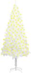 vidaXL Brad de Crăciun artificial cu LED-uri, alb, 240 cm (3077464)