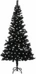 vidaXL Brad de Crăciun artificial LED-uri&suport, negru 240 cm PVC (3077420)
