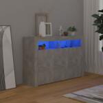 vidaXL Servantă cu lumini LED, gri beton, 115, 5x30x75 cm (804341) Comoda