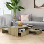 vidaXL Set măsuțe de cafea suprapuse stejar sonoma 100x100x26, 5 cm PAL (806798) Masa de cafea