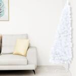 vidaXL Jumătate brad de Crăciun cu suport, alb, 120 cm, PVC (328417)