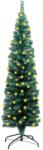 vidaXL Brad de Crăciun artificial subțire LED&suport verde 150 cm PVC (3077750)