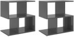 vidaXL Noptiere, 2 buc. , gri extralucios, 50x30x51, 5 cm, PAL (806381)