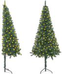 vidaXL Brad de Crăciun artificial de colț cu LED-uri verde 150 cm PVC (3077933)