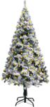 vidaXL Brad de Crăciun artificial cu LED-uri&zăpadă, verde, 120 cm (3077765)