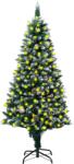 vidaXL Brad de Crăciun artificial cu LED&conuri brad&zăpadă albă 240cm (3077447)