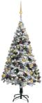 vidaXL Brad de Crăciun artificial cu LED&set de globuri, verde, 120 cm (3077818)