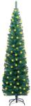 vidaXL Brad de Crăciun artificial subțire LED&suport verde 180 cm PVC (3077751)