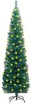 vidaXL Brad de Crăciun artificial subțire LED&suport verde 210 cm PVC (3077752)