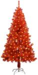 vidaXL Pom de Crăciun artificial cu LED&suport, roșu, 150 cm, PVC (3077427)