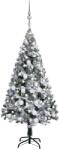 vidaXL Brad de Crăciun artificial cu LED&set de globuri, verde, 120 cm (3077914)