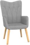 vidaXL Scaun de relaxare, gri deschis, material textil (327523)