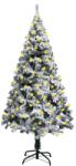 vidaXL Brad de Crăciun artificial cu LED&zăpadă, verde, 150 cm (3077766)