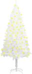 vidaXL Set brad de Crăciun artificial cu LED-uri, alb, 180 cm (3077462)