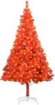 vidaXL Pom de Crăciun artificial cu LED&suport, roșu, 180 cm, PVC (3077428)