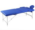 vidaXL Masă masaj pliabilă, 2 zone, albastru, cadru aluminiu (110086)