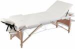 vidaXL Masă de masaj pliabilă 3 părți cadru din lemn Crem (110082)