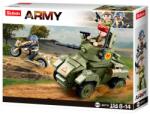 Sluban Army WWII - második világháborús angol AEC kerekes harckocsi építőjáték készlet (M38-B0710)
