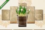  Többrészes Vászonkép, Premium Kollekció: Részlet a szép crocus flower pot, vintage stílusban(135x70 cm, S01)