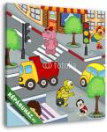 Vászonkép: Városi forgalom állatokkal(20x20 cm)