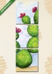  Többrészes Vászonkép, Partner Kollekció: Kaktusz virágzása(125x40 cm, B01)